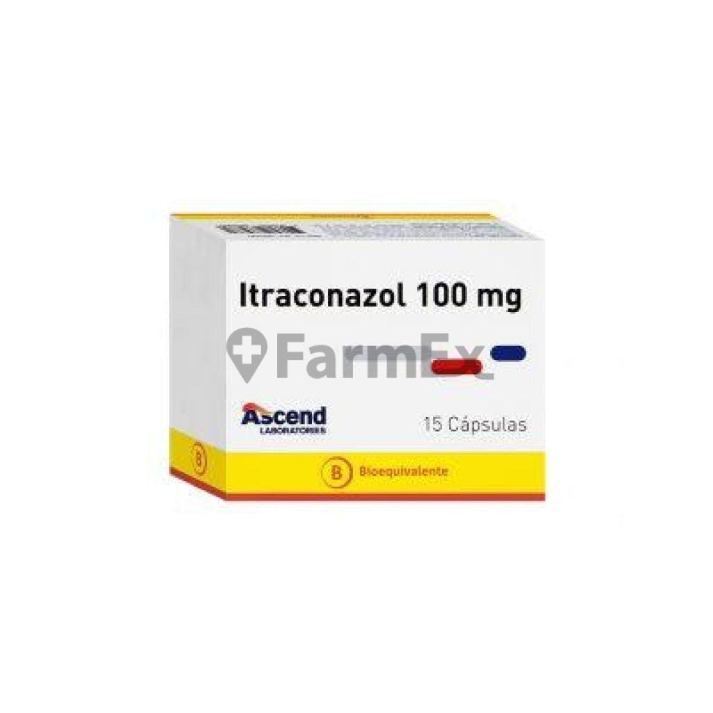 Itraconazol 100 mg x 15 cápsulas "Ley Cenabast" Farmex-VidaTres-Persistente